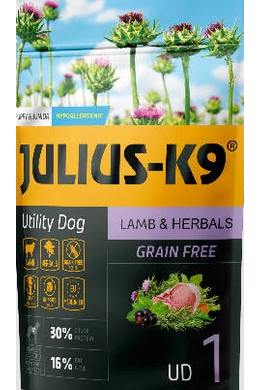 Julius-K9 - Puppy &amp; Junior Bárányhús Gyógynövényekkel 340g