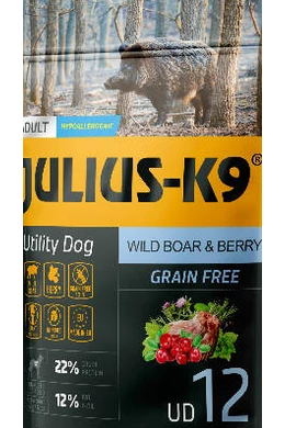 Julius-K9 - Adult Wild Boar &amp; Berry - Vaddisznóhús és Tőzegáfonya 340g