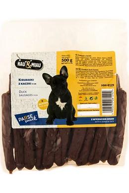 Hau Miau Snack - Kacsahús Kolbászkák - jutalomfalat kutyáknak - 500g