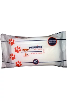 Puppies Szőr &amp;amp; Mancs Nedves Törlőkendő 40db
