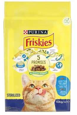 Friskies Cat - Száraztáp - Steril - Lazac - 10kg