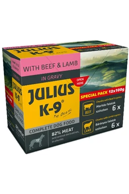 Julius-K9 - Special Pack - Beef &amp;amp; Lamb - Marha és Bárány 12×100g