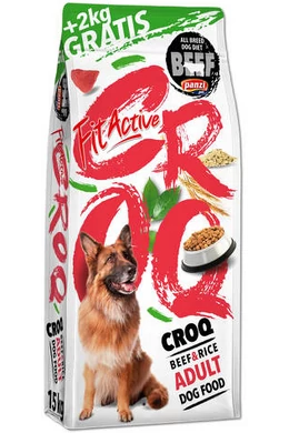 FitActive Dog - Száraztáp - CROQ Premium Beef&amp;amp;Rice 15+2kg