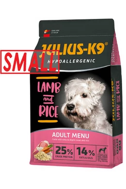 Julius-K9 - Adult SMALL Hypoallergenic High Premium - Bárányhús és Rizs 12kg