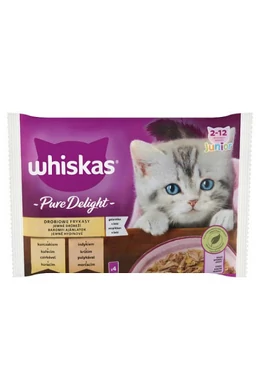 Whiskas - Alutasak Junior - Pure Delight - Baromfi Ajánlatok - Zselés 4×85g