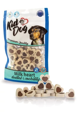 KidDog Milk Heart Dental&amp;amp;Mobility - Vanília Szív Kacsahússal - 80g
