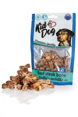 KidDog Beef Steak Bone Dental &amp;amp; Mobility - Marhacsont a Fogakhoz és az Ízületekhez - 80g