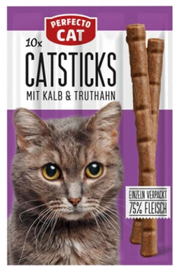 Perfecto Cat Sticks Borjú és Pulyka 10×50g