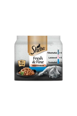 Sheba Adult Fresh&amp;amp;Fine - Tőkehal, Lazac és Tonhal - Mártásban 15×50g