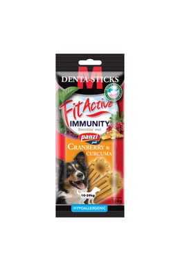 FitActive Dog Snack - Dental Sticks "M" IMMUNITY - Vörösáfonya és Kurkuma 150g