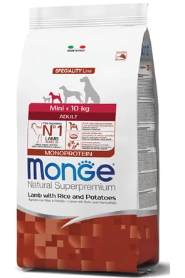 Monge Dog - Natural SuperPremium - Mini Adult - Bárány Rizzsel és Burgonyával 15kg