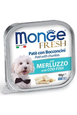 Monge Dog - 100g Fresh Paté&amp;amp;Chunkies tőkehal