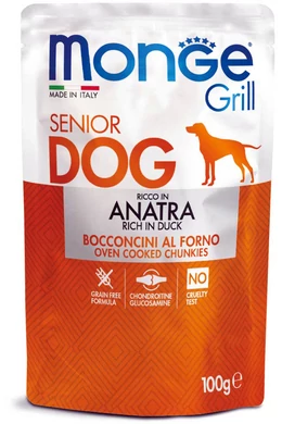 Monge Dog - Grill Senior - Duck - Kacsában Darabok - 100g