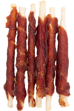 UniqPets Kutya Jutalomfalat RAWHIDE Kacsa Hússal Tekert Nyersbőr Rágórúd 250g