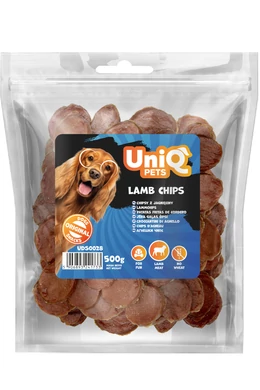 UniqPets Kutya Jutalomfalat MEATY Bárány Chips 500g