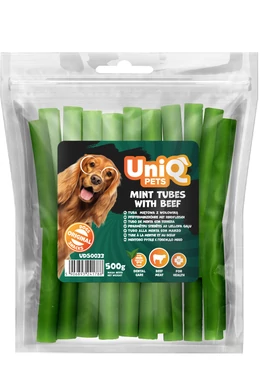 UniqPets Kutya Jutalomfalat DENTAL Menta Csövek Marhával 500g