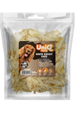 UniqPets Kutya Jutalomfalat NATURAL Fehér Nyúl Fül 300g