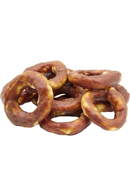 UniqPets Kutya Jutalomfalat RAWHIDE Kacsa Hús Nyersbőr Karikán 10cm 500g