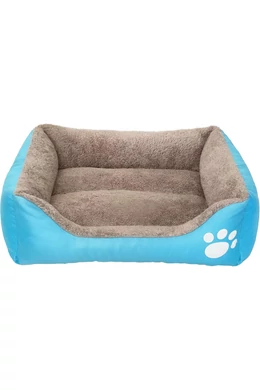 UniqPets Kisállat Fekhely Téglalap Kényelmes 60×50×11cm Kék