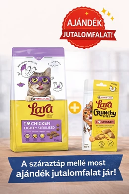 Lara Adult Light &amp;amp; Sterilised Chicken 1,9kg + Lara Cruchi