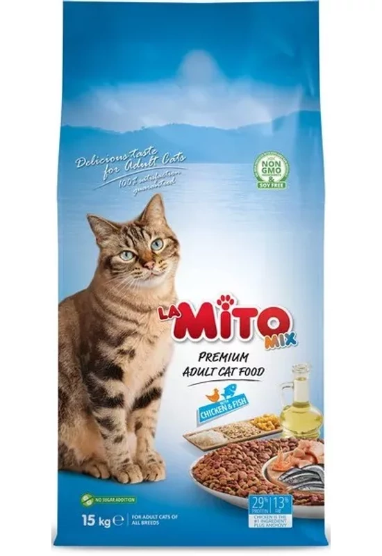 Mito Mix Premium Adult Cat - Csirke és Hal - 15kg