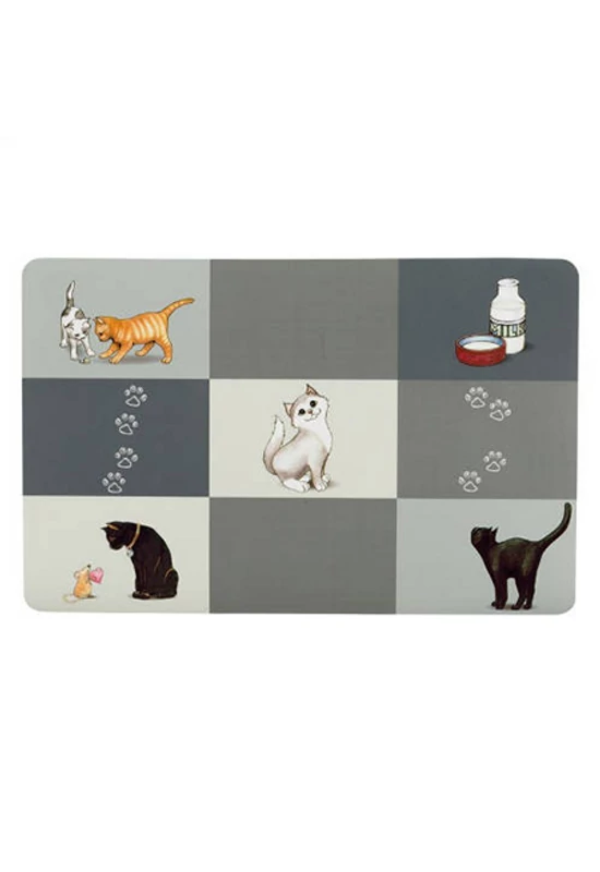 Trixie Tányéralátét Szürke, Macskás 44×28cm