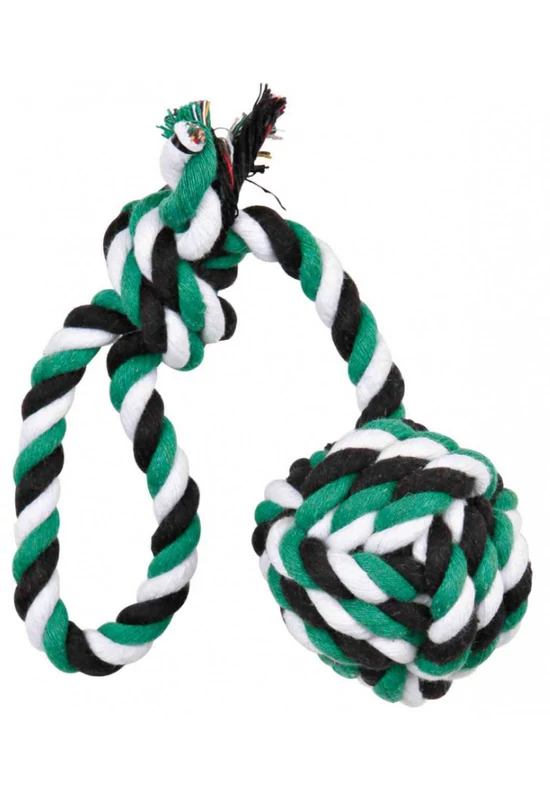 Trixie Kutyajáték Fogselyem Labda Kötéllel 30cm