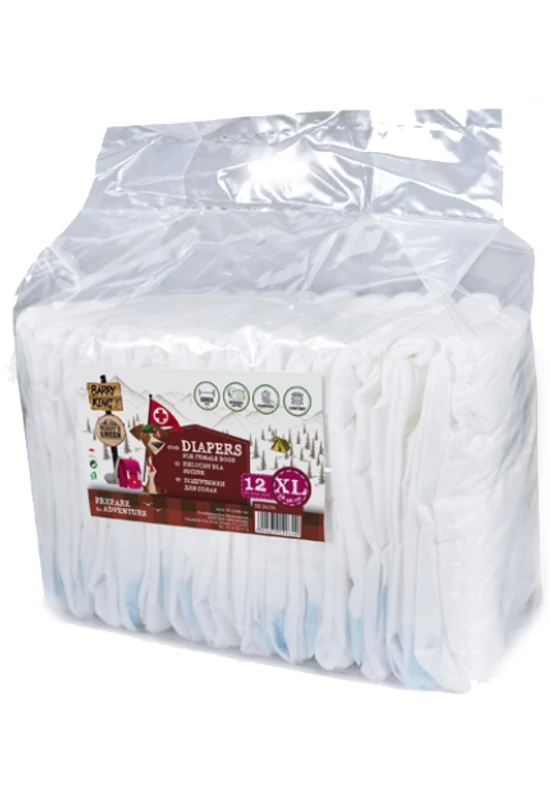 Barry King - Inkontinencia Pelenka Szuka Kutyáknak 38-56cm - XL 12db/csomag
