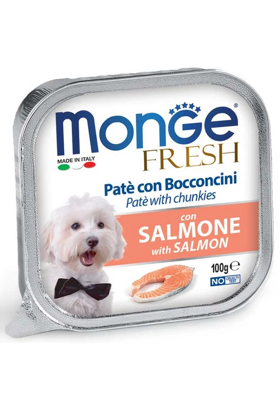 Monge Dog - 100g Fresh Paté&Chunkies lazac
