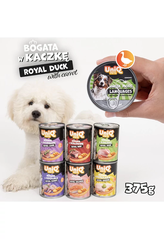 UniqPets Kutyakonzerv ROYAL Kacsa 375g