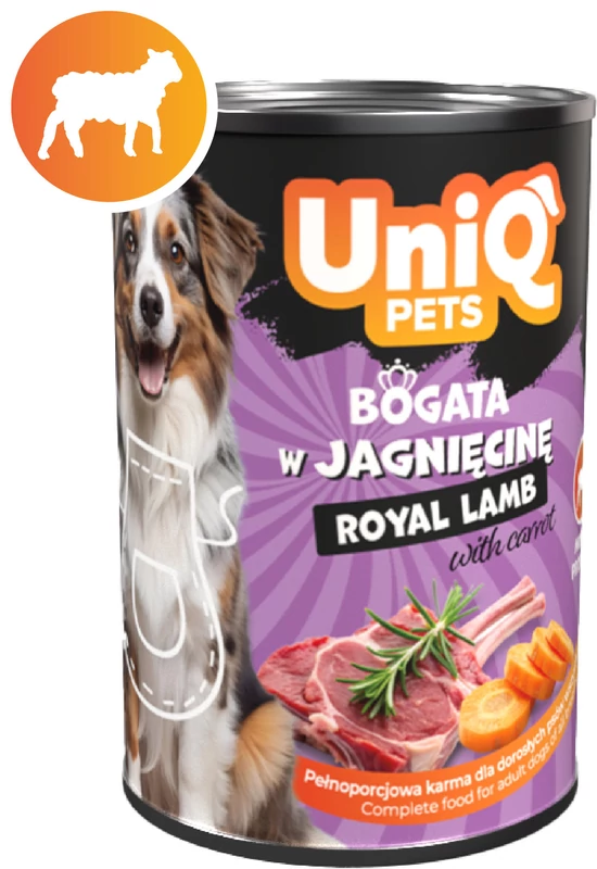 UniqPets Kutyakonzerv ROYAL Bárány 375g