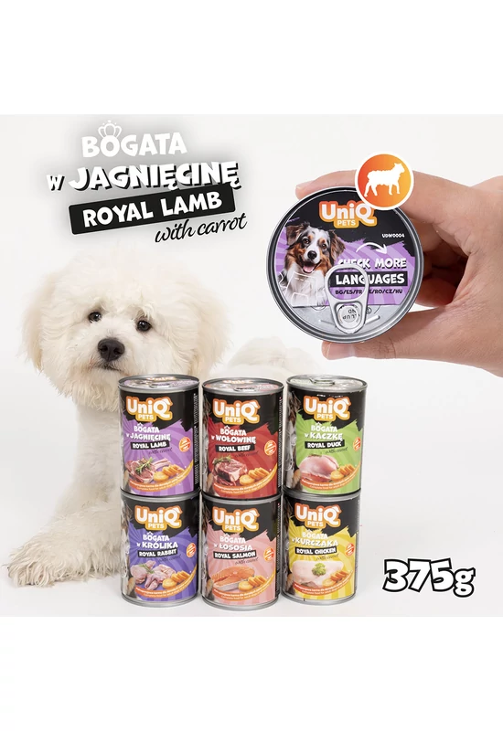 UniqPets Kutyakonzerv ROYAL Bárány 375g