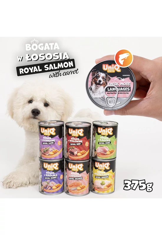 UniqPets Kutyakonzerv ROYAL Lazac 375g