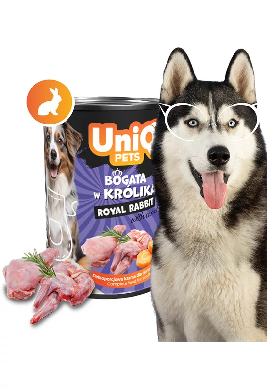 UniqPets Kutyakonzerv ROYAL Nyúl 375g