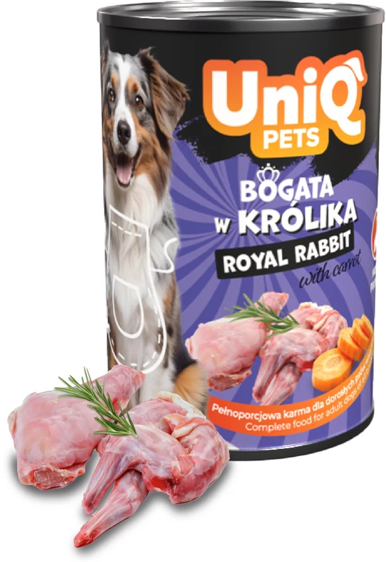 UniqPets Kutyakonzerv ROYAL Nyúl 375g