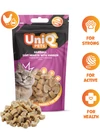 UniqPets Cat Snack Anti-Hairball - Puha Szívecskék Csirkehússal - 50g