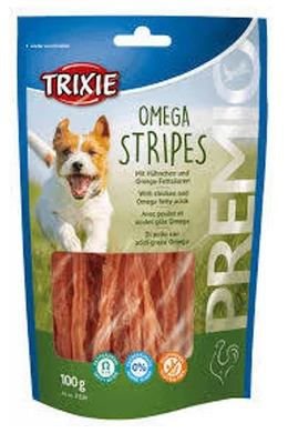 Trixie Premio Omega Stripes - Jutalomfalat (Csirkemell) Kutyák Részére (100g)