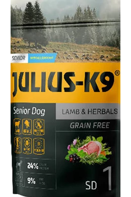 Julius-K9 - Senior Lamb &amp; Herbals - Bárányhús és Gyógynövény 340g