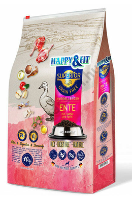 Happy&amp;Fit Superior Hipoallergén Kacsa, Halolajjal és Almával - 10kg