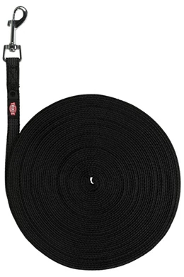 Trixie Tracking Leash Rubberized Nyomkövető Póráz Fekete Kiképzéshez S-M 15m/15mm