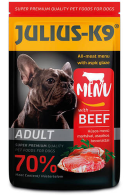 Julius-K9 Dog - Alutasakos Húsos Menü Marhával 125g
