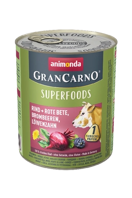 Animonda Grancarno Superfoods Adult -Marha - Cékla - Szeder - Pitypang 800g