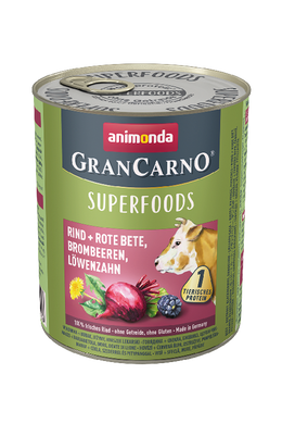 Animonda Grancarno Superfoods Adult -Marha - Cékla - Szeder - Pitypang 800g