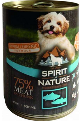 Spirit Of Nature Dog Adult Hypoallergenic Konzerv - Tonhal és Lazac - 415g