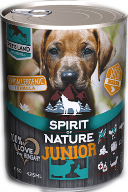 Spirit Of Nature Dog Junior Hypoallergenic Konzerv - Bárány és Nyúlhússal - 415g