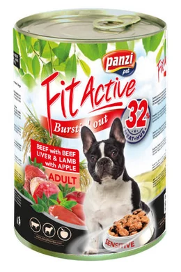 FitActive Dog - Konzerv - Marha, Máj, Bárány és Alma 1240g