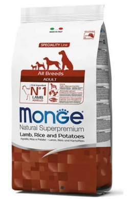 Monge Dog - Natural SuperPremium - Adult - Bárány, Rizzsel és Burgonyával 15kg