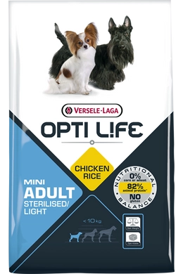 Versele-Laga Opti-Life Adult Sterilised/Light Mini Chicken &amp; Rice - Csirkés 7,5kg