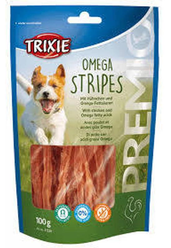 Trixie Premio Omega Stripes - Jutalomfalat (Csirkemell) Kutyák Részére (100g)