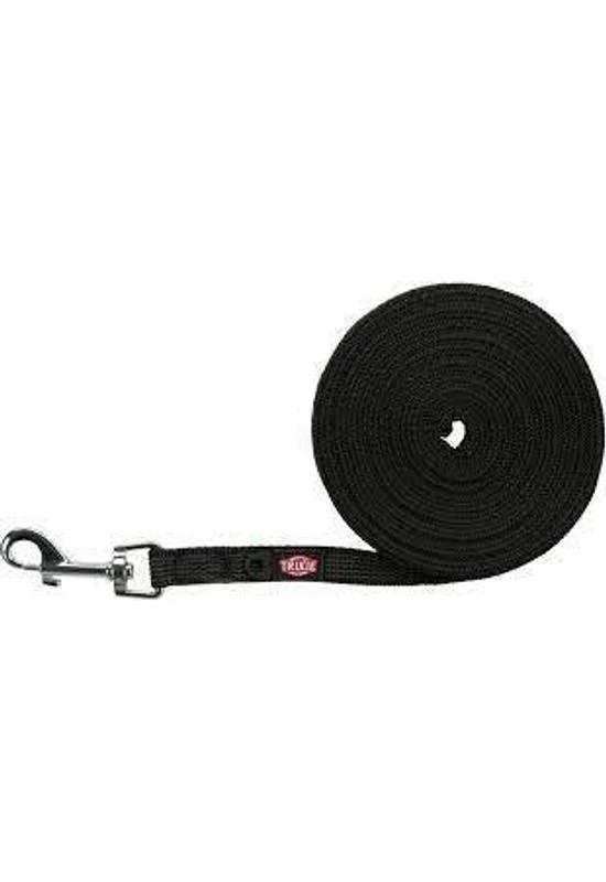Trixie Tracking Leash Rubberized - Nyomkövető Póráz (Fekete) Kiképzéshez (S-M) 10m/15mm